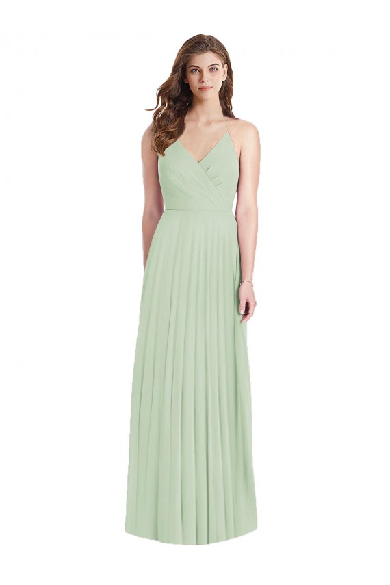 Ombro Frio Alças finas Chiffon Trombeta Vestidos de Madrinha