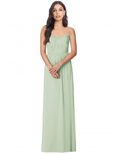Sem Mangas Sem alças Chiffon Trombeta Vestidos de Madrinha