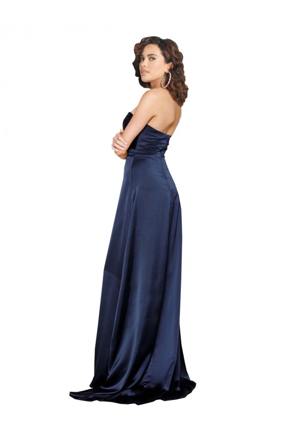 Sem Mangas Amor Lombar Cetim Sedoso Linha A Vestidos de Madrinha / Vestidos de Noite / Vestidos de Festa