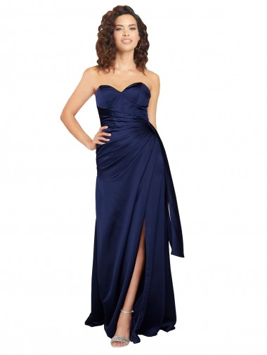 Sem Mangas Amor Cetim Sedoso Linha A Vestidos de Madrinha / Vestidos de Noite / Vestidos de Festa