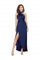 Sem Mangas Cabeçada Cetim Sedoso Linha A Longo Vestidos de Madrinha / Vestidos de Noite / Vestidos de Festa