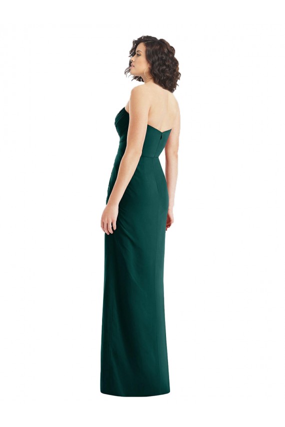 Sem Mangas Amor Lombar Chiffon Linha A Longo Sempre Verde Vestidos de Madrinha