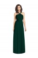Sem Mangas Cabeçada Chiffon Linha A Sempre Verde Longo Vestidos de Madrinha