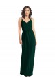 Sem Mangas Decote V Lombar Chiffon Linha A Sempre Verde Longo Vestidos de Madrinha