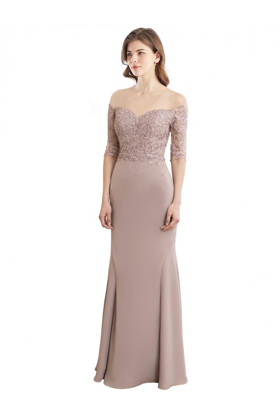 Mangas 1/2 Amor Buraco da fechadura Chiffon & Renda Sereia Vestidos de Madrinha