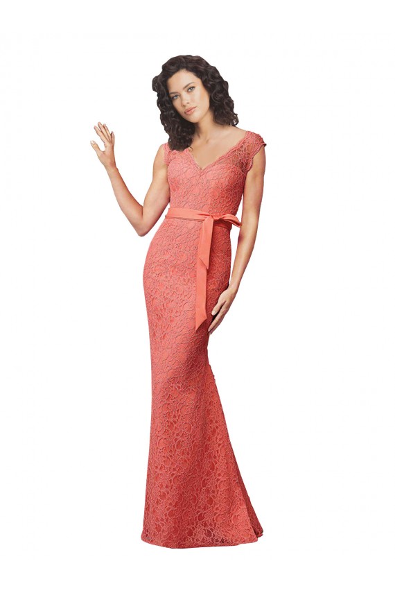 Sem Mangas Decote V Abrir de volta Renda Sereia Vestidos de Madrinha