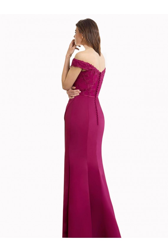 Sem Mangas Fora do Ombro Chiffon & Renda Sereia Vestidos de Madrinha
