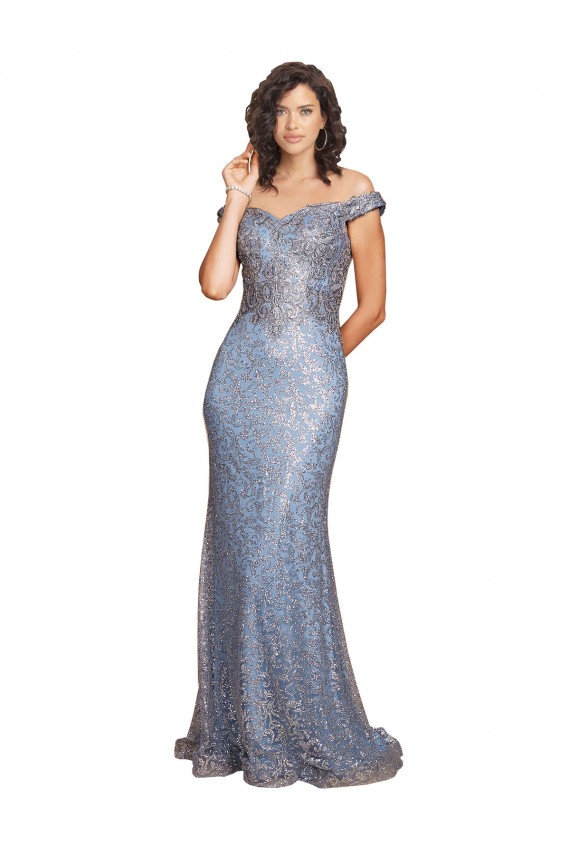 Sem Mangas Fora do Ombro Lantejoulas Sereia Longo Vestidos de Madrinha / Vestidos de Noite / Vestidos de Festa