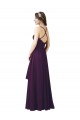 Sem Mangas Amor Chiffon Bainha Longo Uva Vestidos de Madrinha