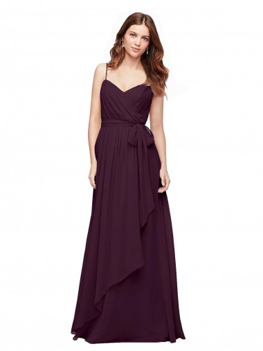 Sem Mangas Decote V Chiffon Linha A Longo Vestido de Festa / Vestido de Madrinha