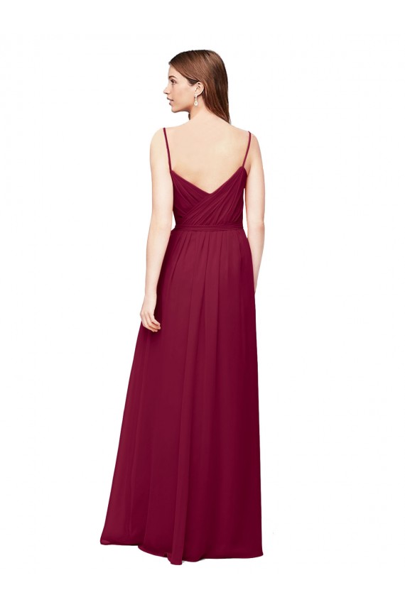 Sem Mangas Decote V Chiffon Linha A Longo Vestido de Festa / Vestido de Madrinha