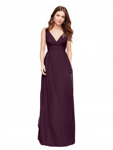 Sem Mangas Decote V Chiffon Linha A Vestidos de Festa / Vestidos de Madrinha
