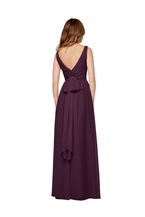 Sem Mangas Decote V Chiffon Linha A Vestidos de Festa / Vestidos de Madrinha
