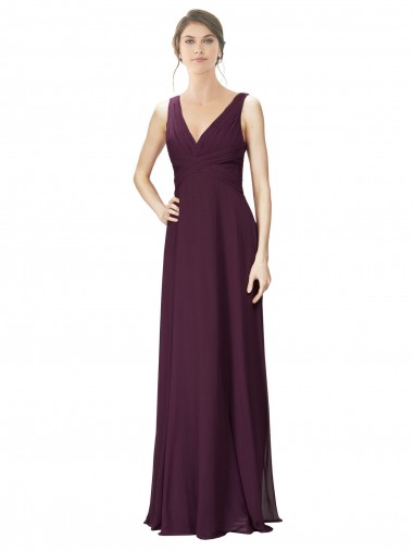 Sem Mangas Decote V Chiffon & Renda Linha A Vestidos de Madrinha