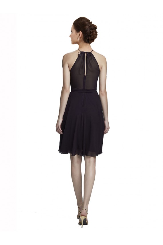 Sem Mangas Cabeçada Chiffon Linha A Vestidos de Madrinha / Vestidos de Cocktail / Vestidos de Homecoming