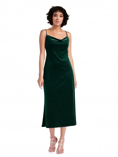 Sem Mangas Decote Capuz Abrir de volta Veludo Elástico Bainha Vestidos de Madrinha / Vestidos de Noite / Vestidos de Festa
