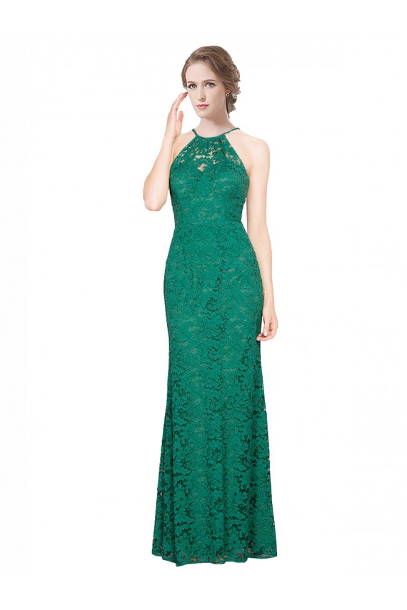 Sem Mangas Cabeçada Lombar Renda Sereia Vestidos de Madrinha / Vestidos de Festa