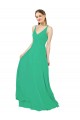 Sem Mangas Decote V Criss Cruz Chiffon Bainha Vestidos de Madrinha
