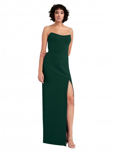 Sem Mangas Colher Lombar Crepe Esticado Bainha Longo Vestidos de Madrinha / Vestidos de Noite / Vestidos de Festa