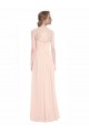 Sem Mangas Amor Buraco da fechadura Chiffon & Renda Linha A Longo Vestidos de Madrinha