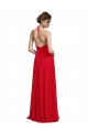 Sem Mangas Alças finas Chiffon Linha A Vermelho Longo Vestidos de Madrinha