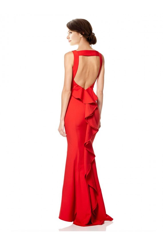 Sem Mangas Cabeçada Abrir de volta Crepe Esticado Sereia Vestidos de Madrinha / Vestidos de Noite