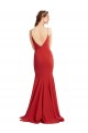 Sem Mangas Alças finas Abrir de volta Crepe Esticado Sereia Longo Vestidos de Madrinha / Vestidos de Noite / Vestidos de Festa