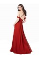 Sem Mangas Decote V Criss Cruz Chiffon Linha A Longo Vestidos de Madrinha
