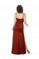 Sem Mangas Alças finas Lombar Cetim Sedoso Linha A Vermelho Longo Vestidos de Madrinha / Vestidos de Noite / Vestidos de Festa