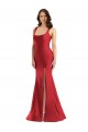 Sem Mangas Decote Quadrado Cetim Sedoso Sereia Vestidos de Madrinha / Vestidos de Noite / Vestidos de Festa