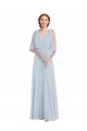 Mangas Divididas Decote V Chiffon Linha A Vestidos de Madrinha