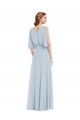Mangas Divididas Decote V Chiffon Linha A Vestidos de Madrinha