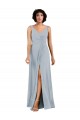 Sem Mangas Decote V Lombar Chiffon Coluna Vestidos de Madrinha