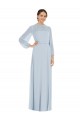 Mangas Bispo, Mangas Bufantes Sem alças Buraco da fechadura Chiffon Linha A Vestidos de Madrinha / Vestidos de Noite