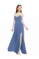 Sem Mangas Amor Chiffon Linha A Windsor Azul Longo Vestidos de Madrinha