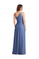 Sem Mangas Um Ombro Chiffon Linha A Longo Vestidos de Madrinha / Vestidos de Noite