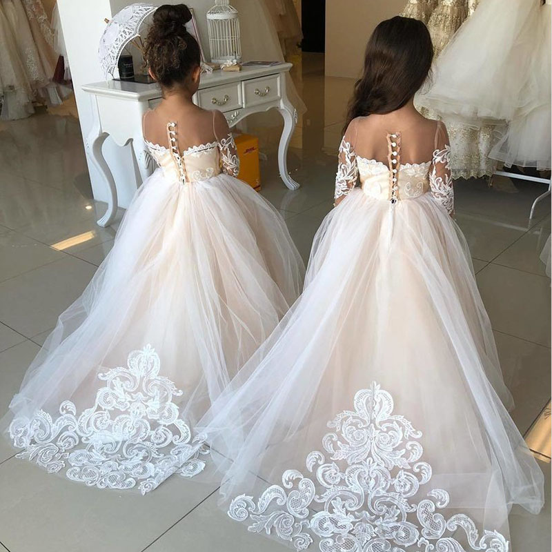 Vestidos para meninas de flores Baixo Custo